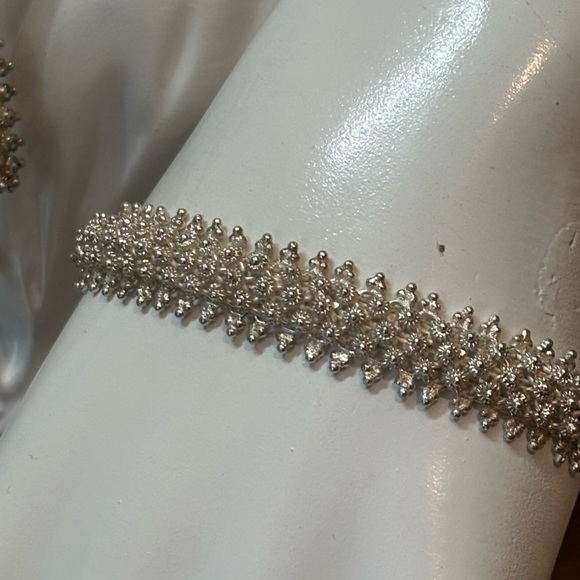 Vintage Lao Dok Phikoun Sterling Silver Necklace Jewelry Set - Picture 2 of 10